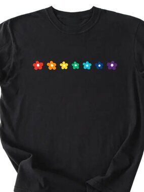 Rainbow Flower Shirt, Floral Pride Shirt, LGBTQ Tee Gift